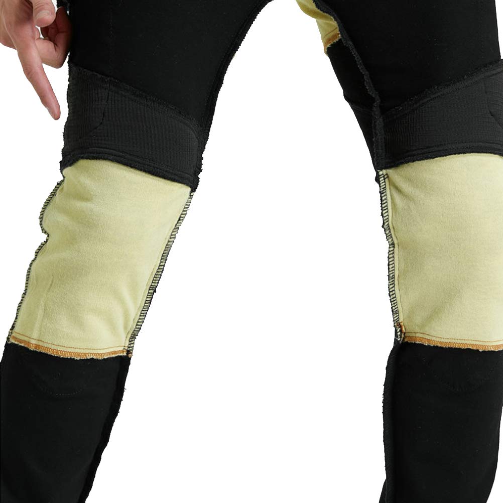 Takuey Aramid Fiber Motorcycle Riding Jeans - CE Certified Protective Pants with Silicone Knee Pads for Men (Size XXL/36, Waist 39.4