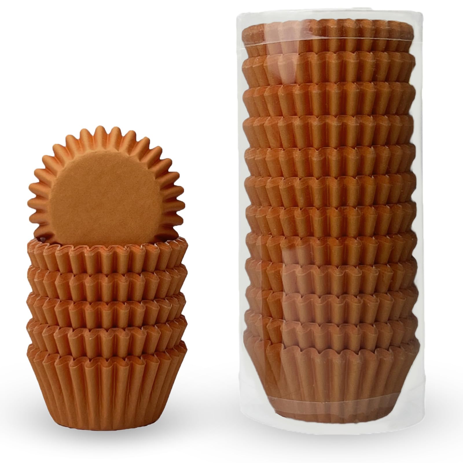 qiqee Mini 300-Count Food Grade Cupcake Liners - Orange Baking Cups for Muffins, Desserts & Party Treats | Perfect for Birthday, Wedding & Holiday Baking