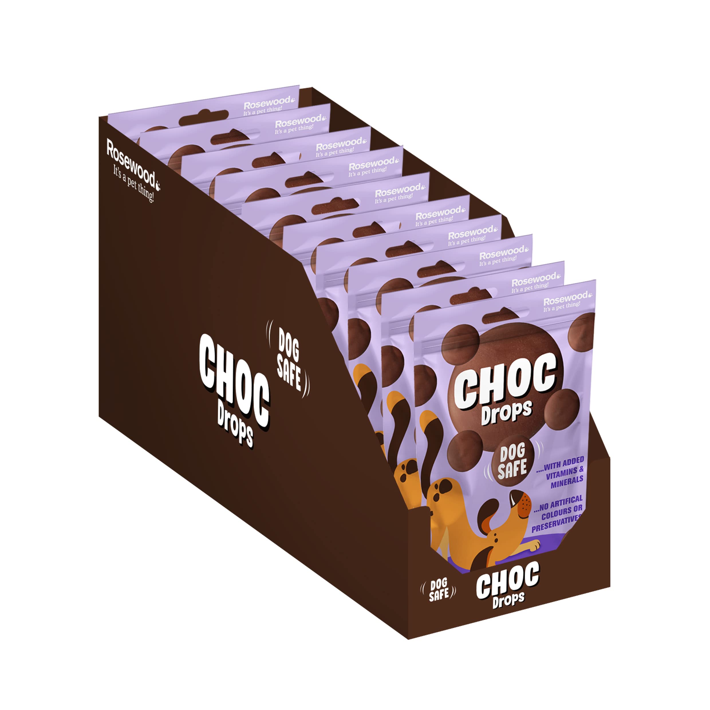 **Premium Rosewood Choc Drops for Dogs – Healthy & Safe Cocoa-Free Chocolate Treats with Added Vitamins – Ideal Training Rewards for Small, Medium & Large Dogs & Puppies (10 x 200g Pack) – Perfect for Obedience Training, Positive Reinforcement & Daily Snacking**