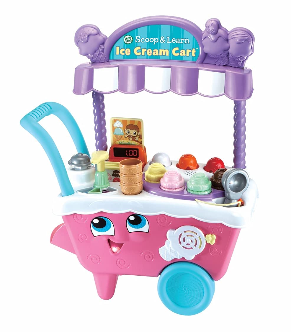 LeapFrog Scoop & Learn Ice Cream Cart - Pink, 8.5 x 20.3 x 24.9 inches (VTech 600753) - Educational Toy for Toddlers Ages 2+ | Pretend Play, Fine Motor Skills & Color Learning | Amazon Exclusive