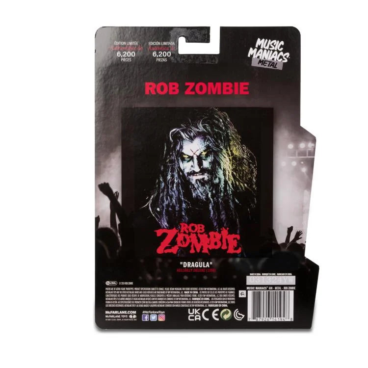 Music Maniacs Rob Zombie 6 Figure Limited Edition Collectible - Perfect for Horror Fans & Music Memorabilia Collectors