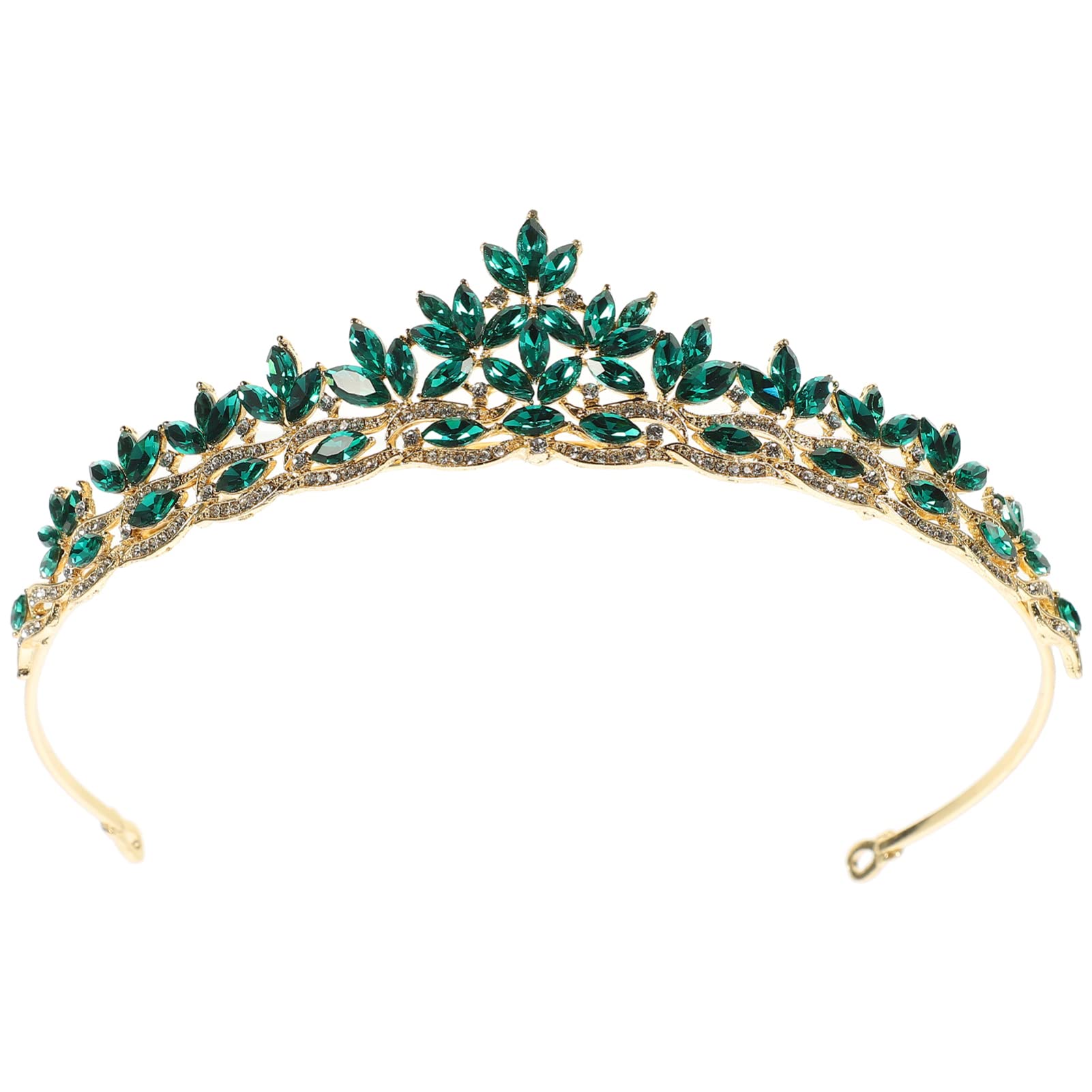 Uonlytech Princess Crown Hair Accessories for Girls & Brides - Green Wedding Tiara, Alloy Bridal Headdress & Hair Decorations | Perfect for Prom, Pageants & Special Occasions