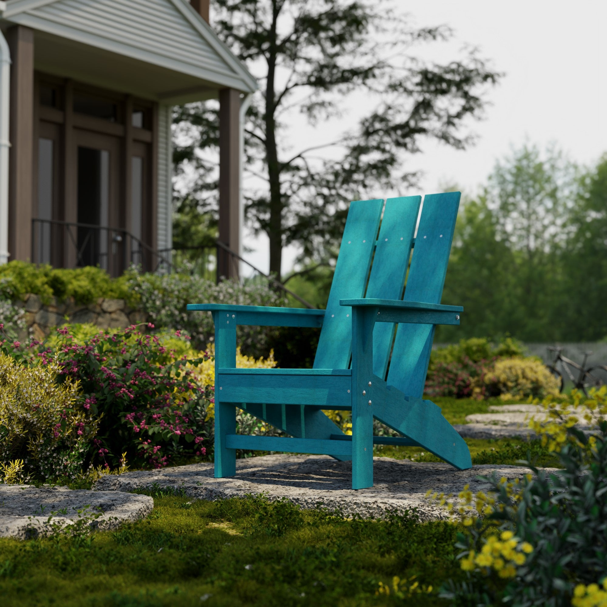 Freedom Modern Adirondack Chair - Weather-Resistant Outdoor Lounge Chair for Patio, Garden & Poolside Relaxation | Comfortable & Durable Polywood Furniture