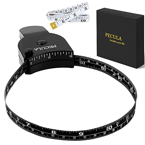 60 Inch Body Measuring Tape with Lock Pin & Push Button Retract - Soft Flexible Sewing Tailor Tape Measure for Body Measurements, Weight Loss Tracking & Fitness (Black) - Perfect for Home Use, Gym & Sewing Projects