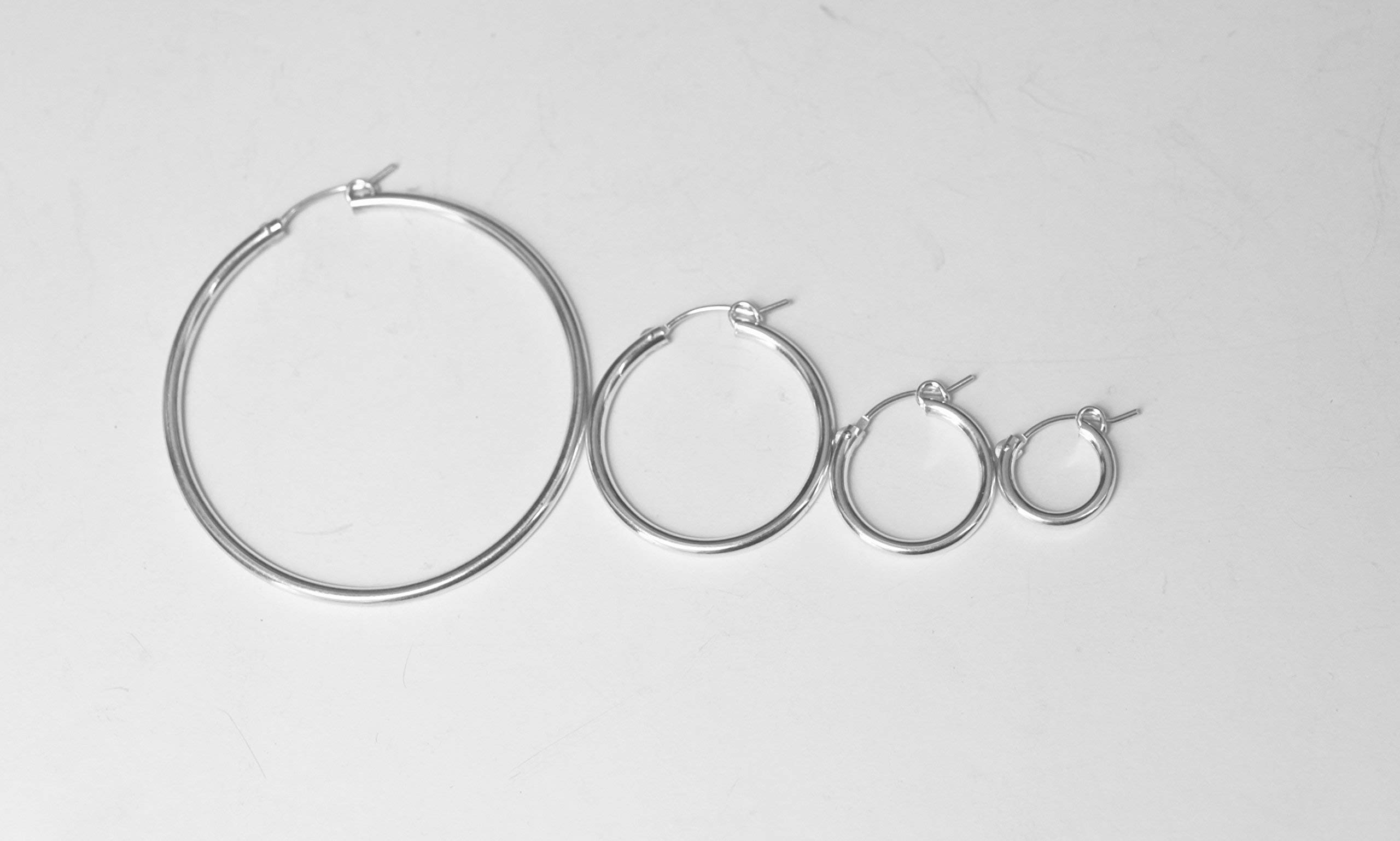 Sterling Silver Hoop Earrings for Women - Small, Medium, Large Circle Hoops - Minimalist Boho Dainty Round Jewelry - Perfect Gift for Her - Everyday Wear, Office, Date Night & Special Occasions