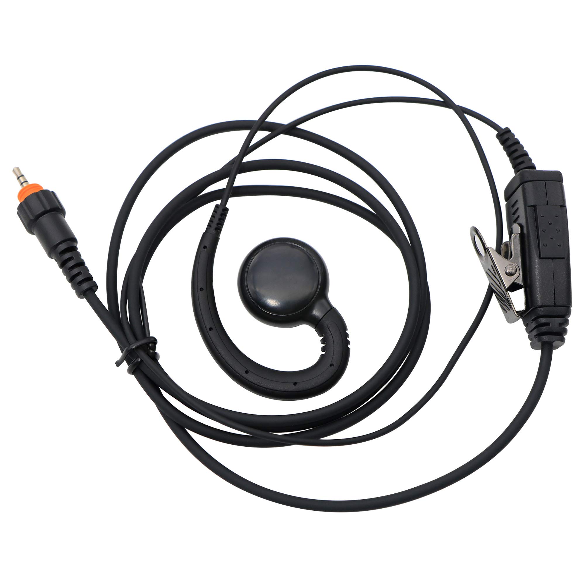 Motorola CLP1010 CLP1040 CLP1060 Walkie Talkie Earpiece - 1 Pin Single Wire C-Shape Swivel Ear Hook Headset for Clear Communication | Perfect for Security, Construction & Event Staff