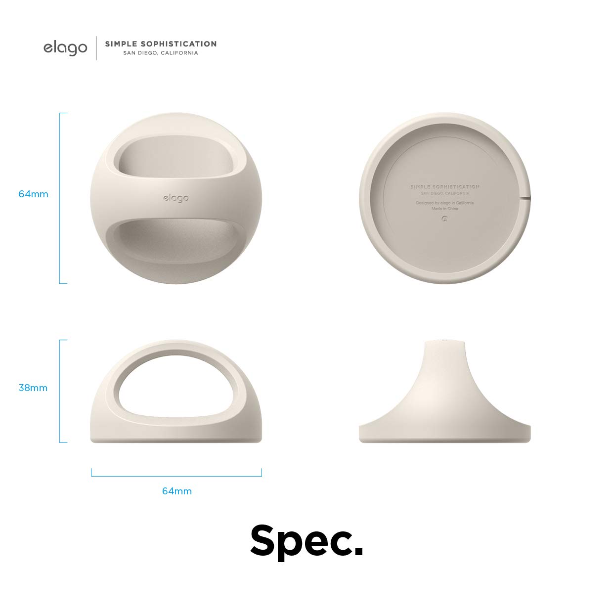 elago Grip Stand for MagSafe Charger | iPhone 16/15/14/13/12 Series Phone Holder | Nightstand Mode Compatible | Stone Design | Perfect for Bedside Charging & Nighttime Use (Charging Cable Not Included)