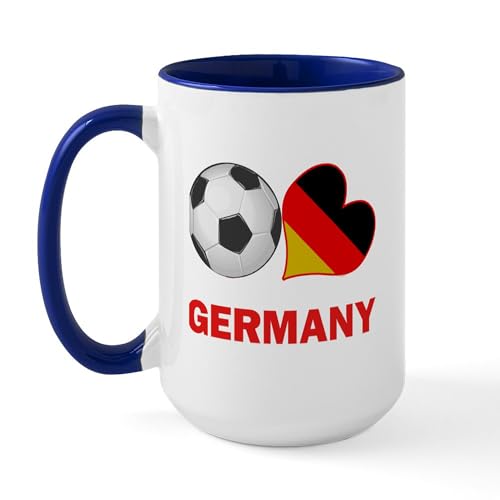 White/Navy Inside - German Soccer Fan Large Mug