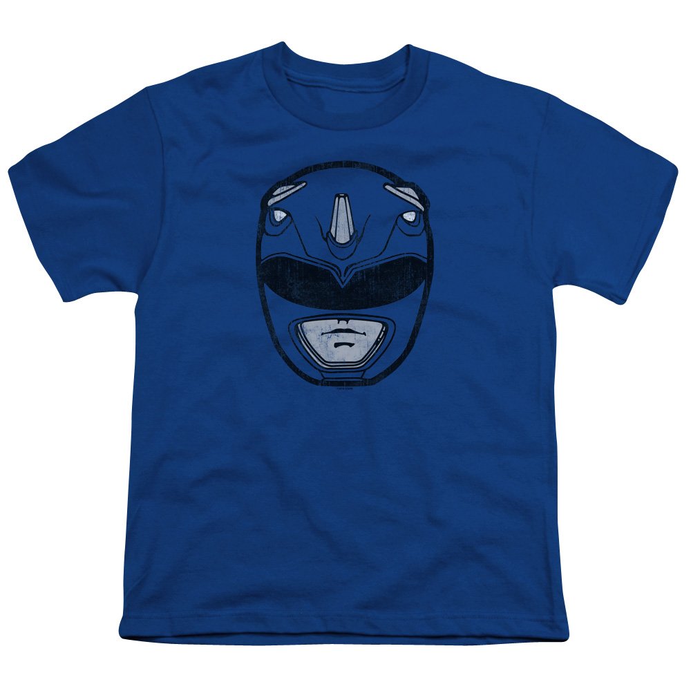 Power Rangers Blue Ranger Mask Unisex Youth T-Shirt for Kids - Cool Superhero Costume & Cosplay Outfit for Halloween, Birthday Parties & Comic Con