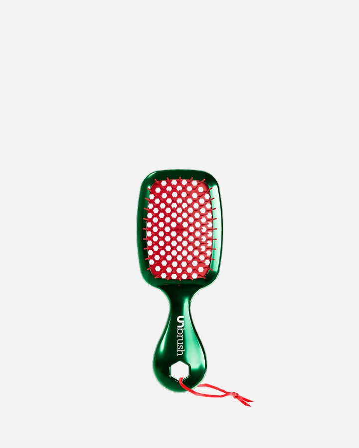 UNbrush Super Mini Keychain - Portable Detangling Hair Brush for Travel, Purse & On-the-Go - Perfect for Kids, Adults & Emergency Hair Care (Holly Design)