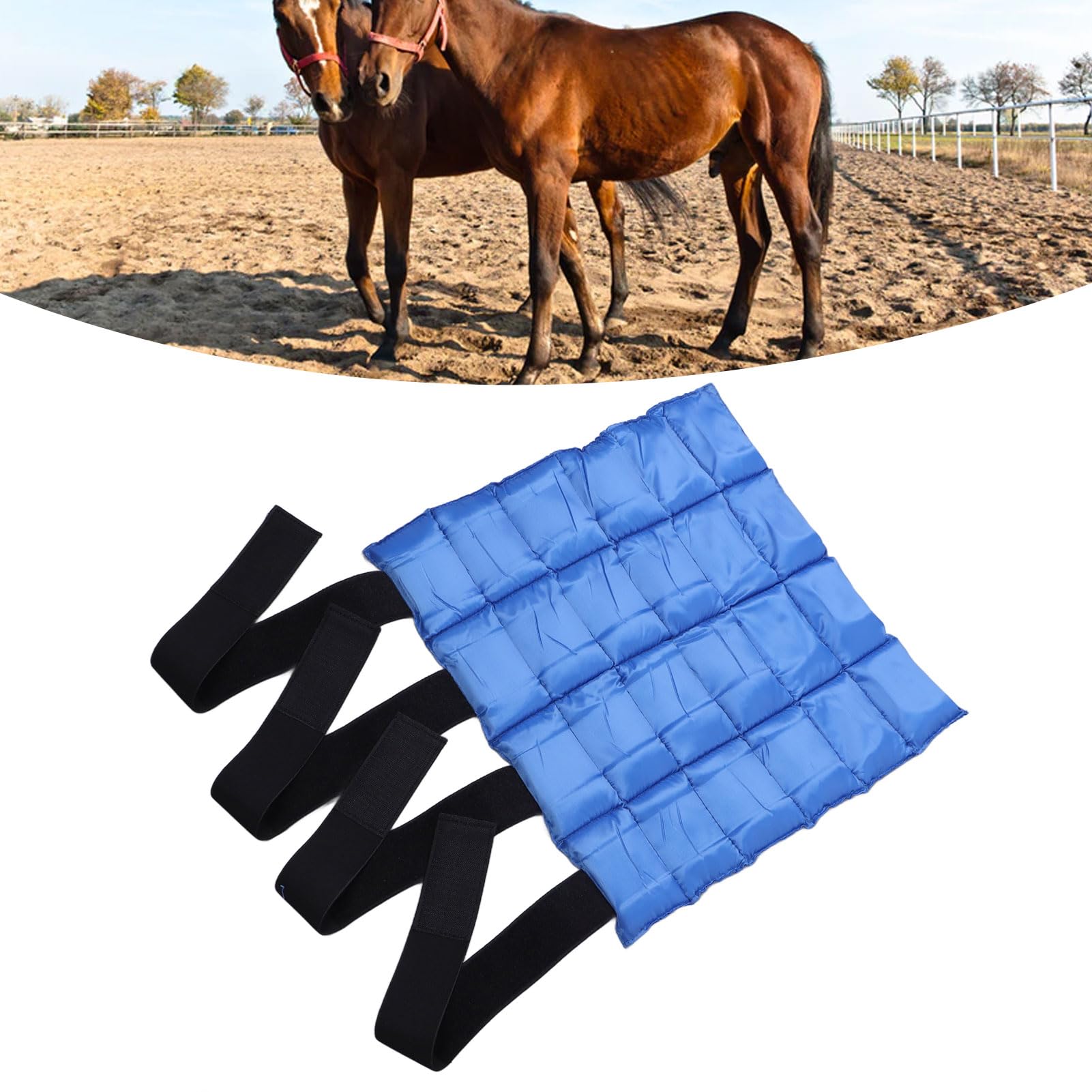 Professional Reusable Horse Ice Boot - Cooling Wrap for Leg, Knee, Hock & Hooves - Flexible Straps Cold Therapy for Horses - Perfect for Post-Training Recovery & Injury Treatment