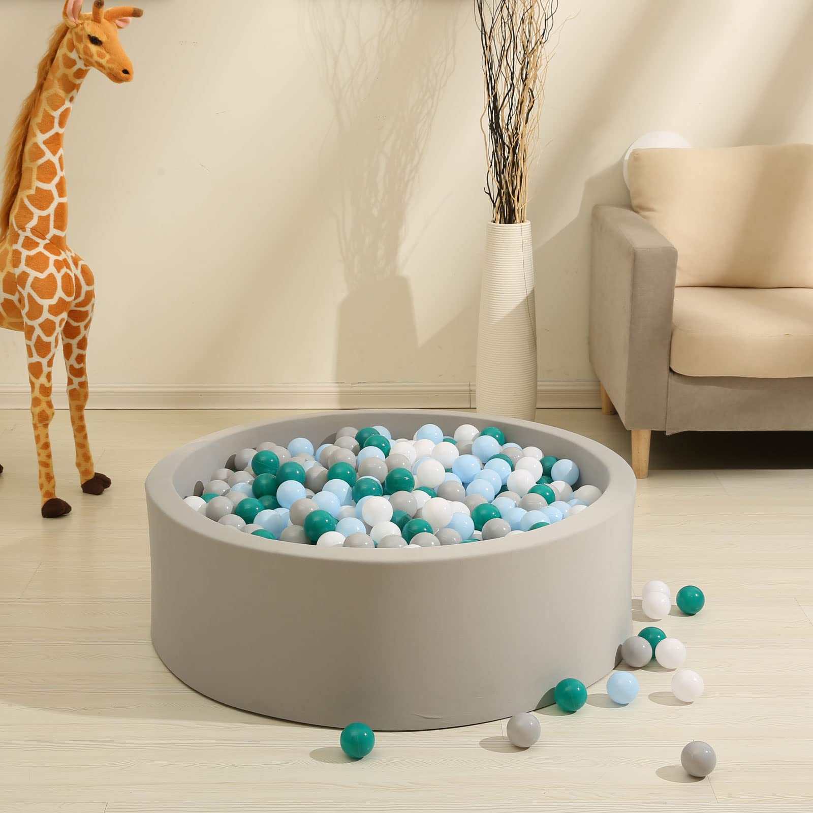 **Non-Toxic 2.2-Inch Crush Proof Play Balls for Toddlers - Pack of 50/100/200 | Phthalate-Free & BPA-Free Plastic Ball Pit Balls for Indoor Play, Sensory Play & Kids Birthday Parties**