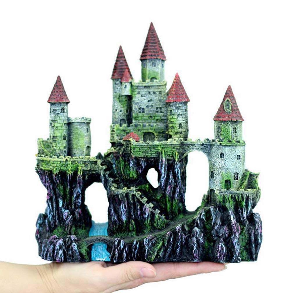 Balacoo Fish Hut Hideout Cave - Aquarium Castle Ornament for Cichlids, Fish Tank Decor with Hideaway Habitat - Perfect for Christmas Decorations & Tropical Fish Tanks