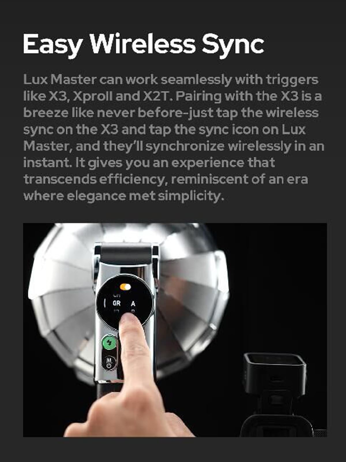 Godox Lux Master Retro TTL HSS Camera Flash with Touch Screen | Wireless Sync & Built-in Battery | 2.4G Wireless X System for Sony Nikon Canon Fuji Leica Sigma Panasonic | Perfect for Portrait, Wedding & Studio Photography