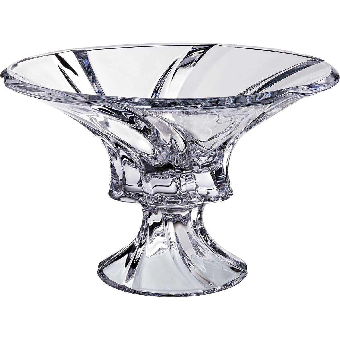 Hand-Crafted Modern Crystal Decorative Bowl - 12 Inch Footed Bowl from Oklahoma Collection | Perfect for Home Décor, Gift Giving & Table Centerpiece