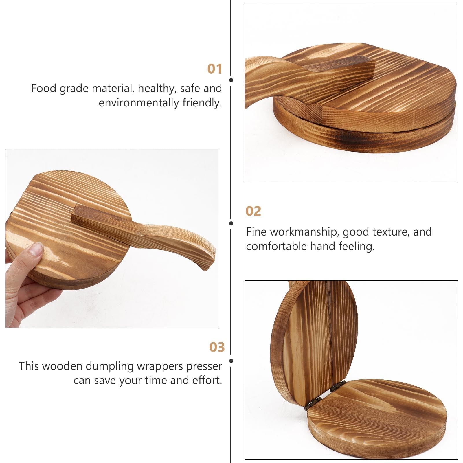 Wooden Dumpling Press - Handmade Dumpling Maker for Wonton, Ravioli & Tortillas | Easy-to-Use Dumpling Wrapper Press Tool | Perfect for Asian Cooking, Italian Pasta & Mexican Cuisine | Kitchen Gadget for Homemade Dumplings & More