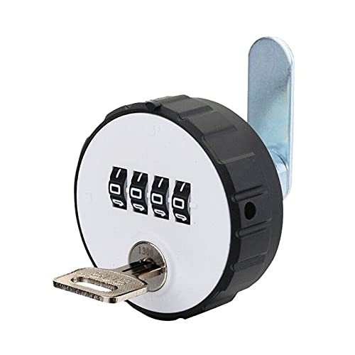 4-Digit Combination Cabinet Cam Lock with Key - Round Digital Padlock for Drawer, Door & Gym Locker - Resettable Security Lock (Color: 20A) - Perfect for Home, Office & School Storage Security