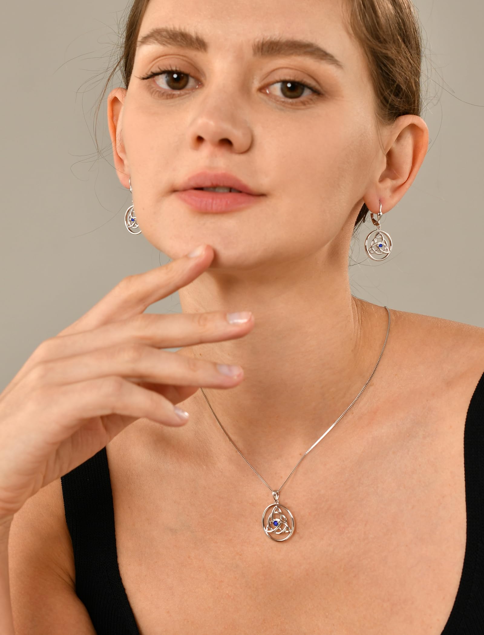 925 Sterling Silver Celtic Knot Earrings for Women - Trinity Leverback Birthstone Dangle Drop Jewelry | Perfect for Weddings, Parties & Everyday Wear