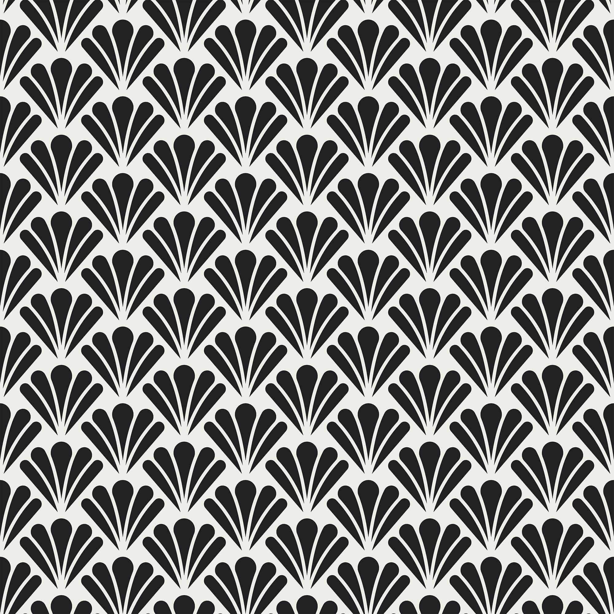 Black and White Shell Peel and Stick Removable Wallpaper - Self-Adhesive Decorative Wall Covering for Bedroom, Living Room, Office - Easy to Apply & Remove - Pattern #4009