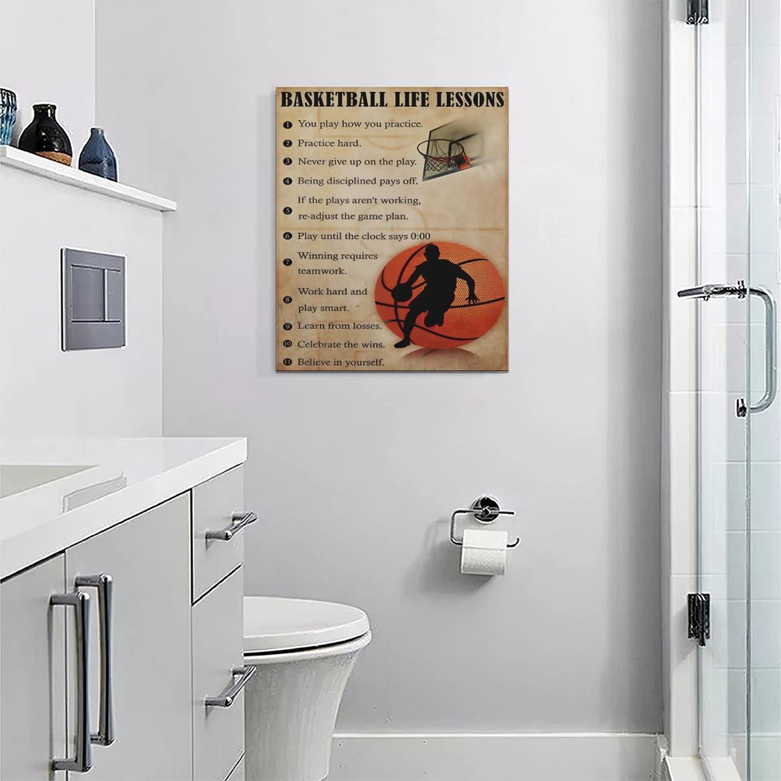 Basketball Wall Art - Motivational Canvas Print for Gym & Room Decor