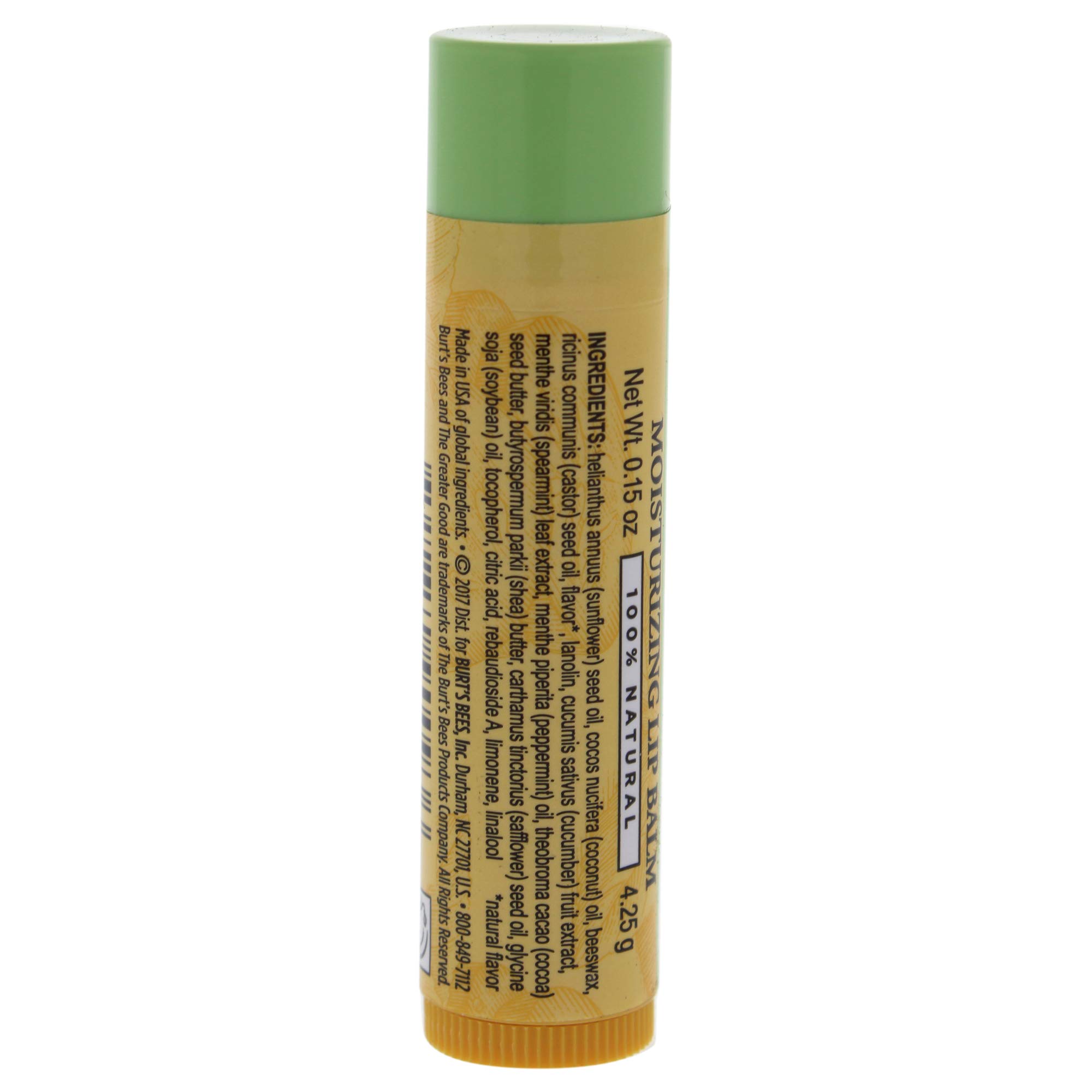 Burt's Bees Cucumber Lip Balm 4-Pack | Moisturizing & Soothing Lip Care for Dry Lips | Perfect for Daily Use, Travel, and Gifts