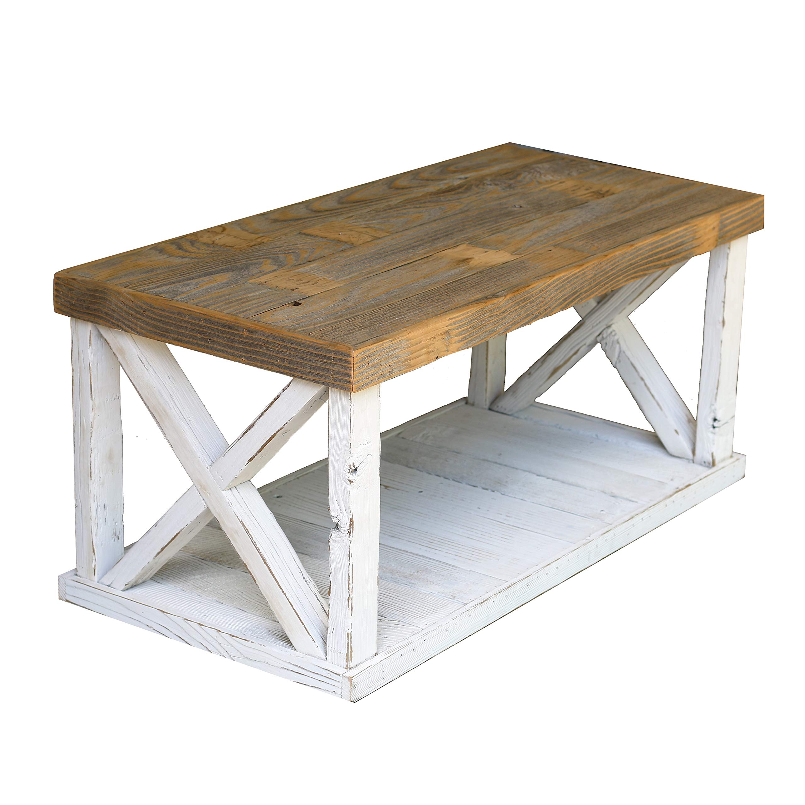 Doug and Cristy Designs White X-Leg Coffee Table - Modern Living Room Furniture for Small Spaces | Perfect for Apartments, Studios & Cozy Homes