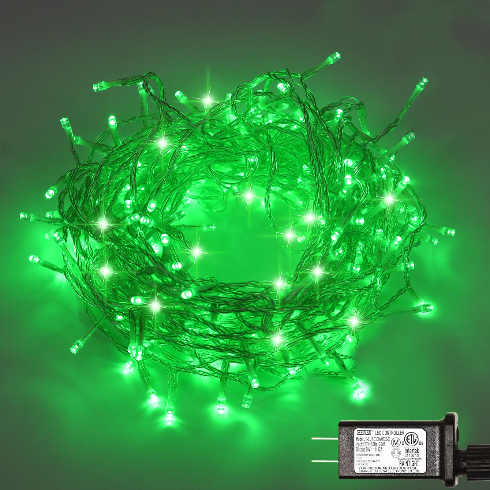 300 LED Green Outdoor String Lights - Waterproof Fairy Lights for St. Patrick's Day, Christmas & Bedroom Decor - 108 Ft Plug-in with 8 Lighting Modes - Perfect for Patio, Garden, Wedding & Party Decorations