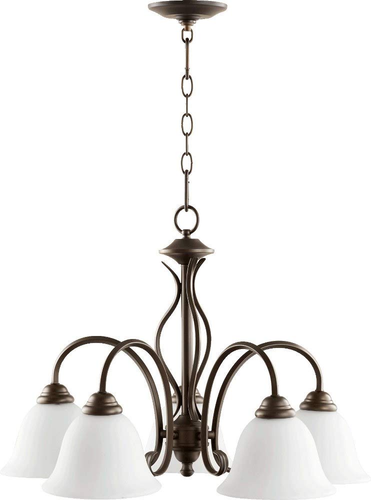 Quorum 6410-5-186 Transitional 5-Light Bronze Chandelier - Dark Finish Spencer Collection - Elegant Dining Room & Foyer Lighting Fixture