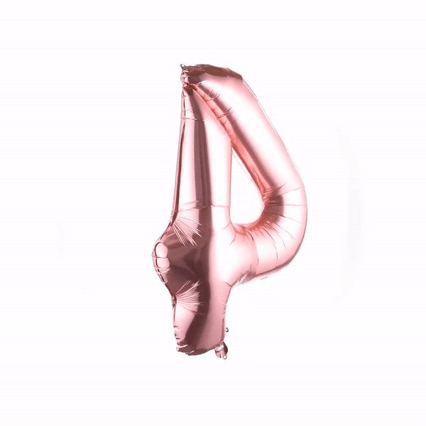 Rose Gold Mylar Number 4 Balloon - 40