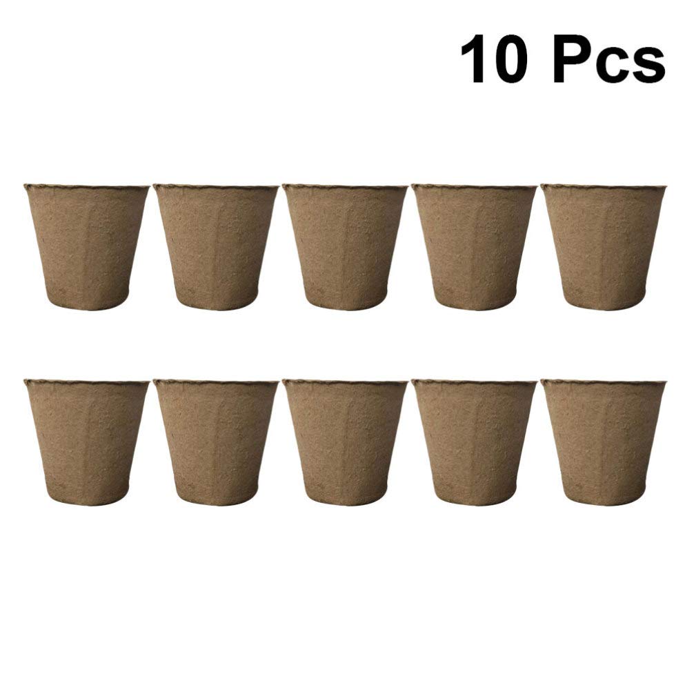 NUOBESTY 10-Pack Mini Seedling Starter Trays - Biodegradable Peat Pots for Indoor Plants, Organic Plant Nursery Pots, Small Seed Starter Cups - Perfect for Home Gardening, Herbs, Succulents & Microgreens