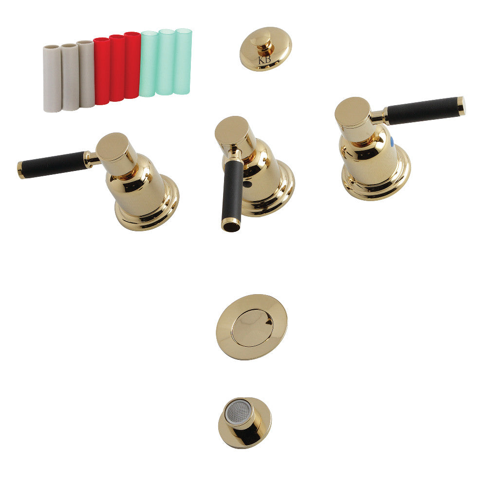 Kingston Brass KB6325DKL Kaiser Three Handle Bidet Faucet - Premium Matte Black Finish for Modern Bathrooms | Perfect for Spa-Like Bathroom Upgrades & Hygienic Cleaning