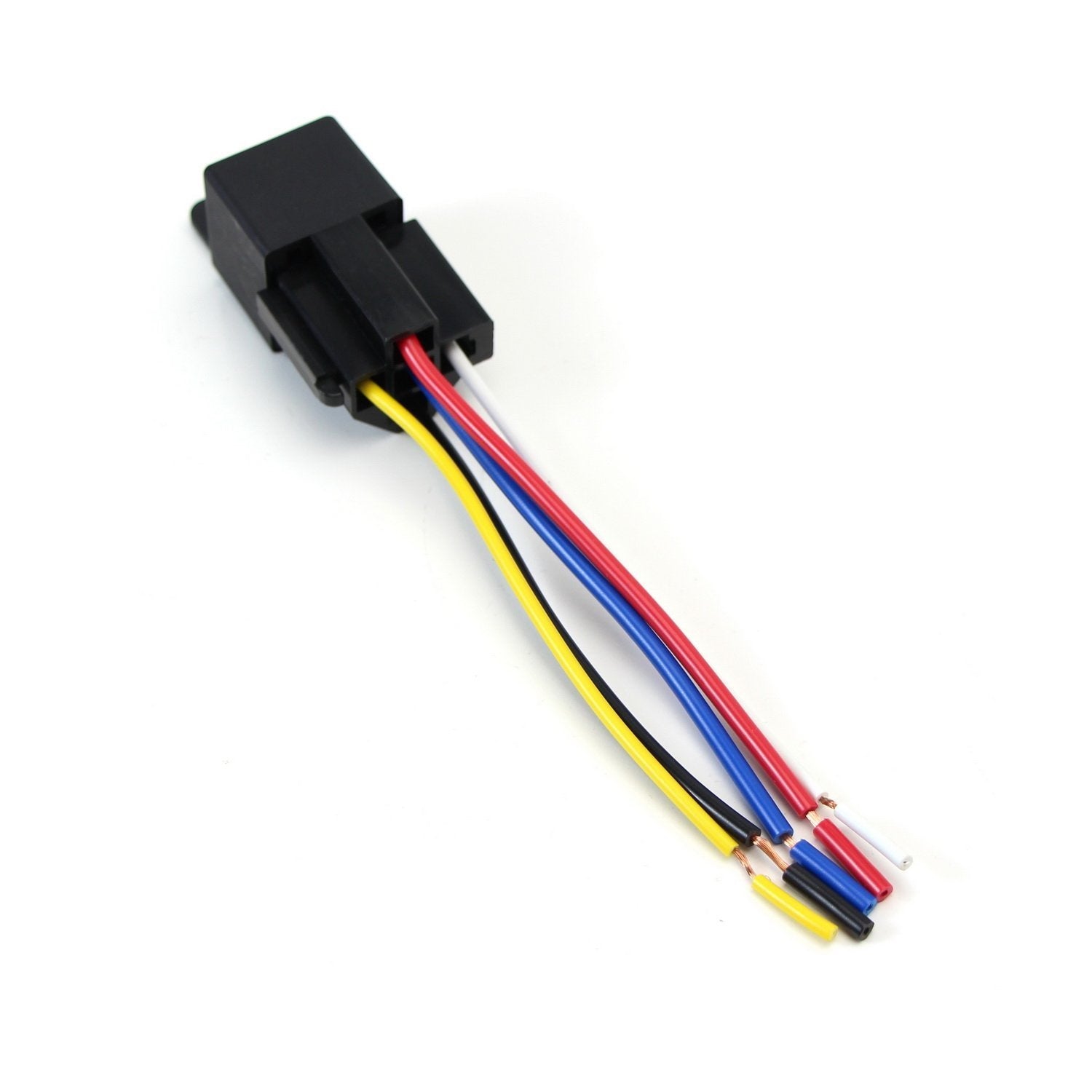 5 Pin 12V 40A SPDT Automotive Relay Socket with Wires - Compatible with Car Fog Lights & Daytime Running Lamps (DRL) - Perfect for Off-Road, Night Driving & Vehicle Lighting Upgrades