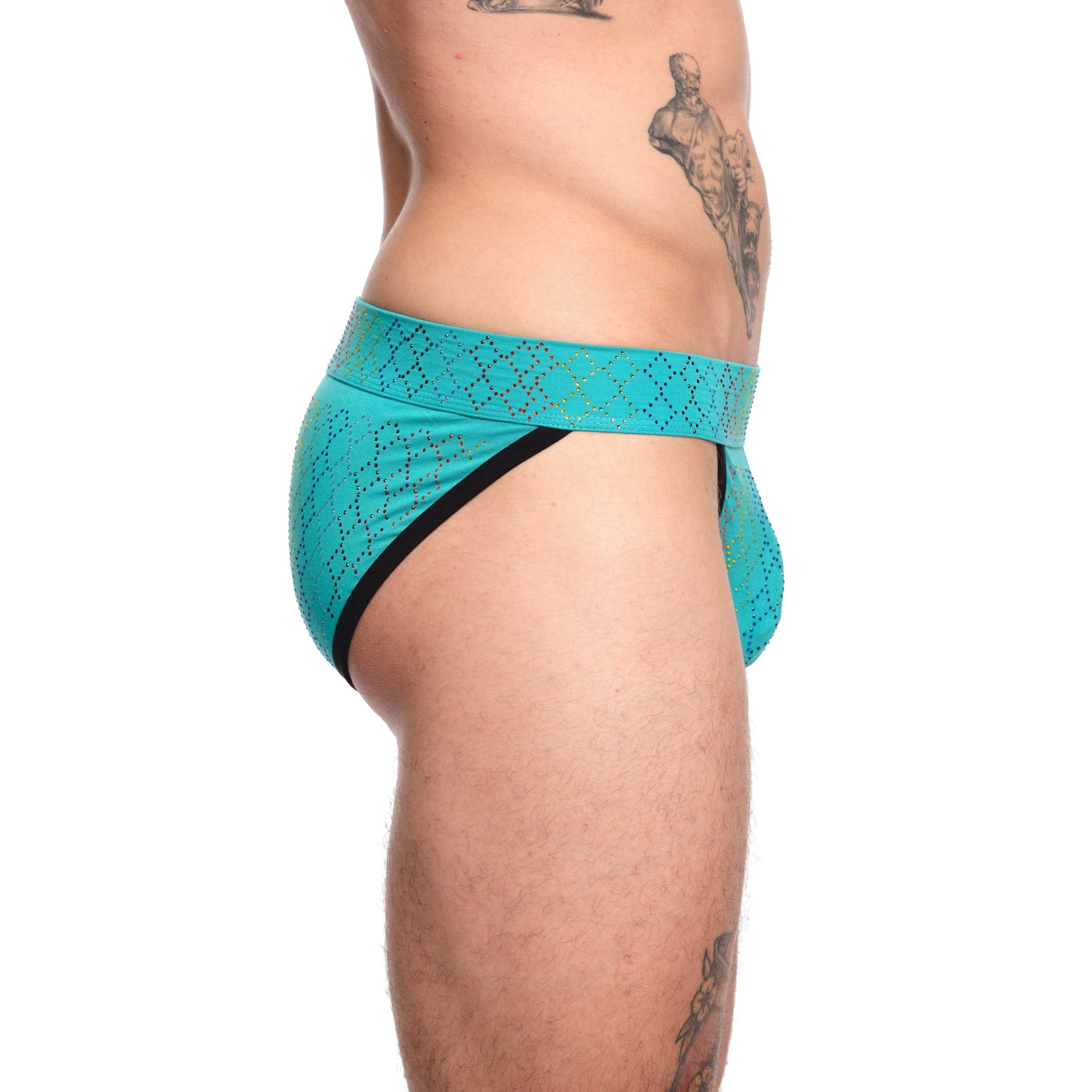 Rainbow Crystal Sport Brief Turquoise - Comfortable & Stylish Men's Underwear for Gym, Running & Active Wear