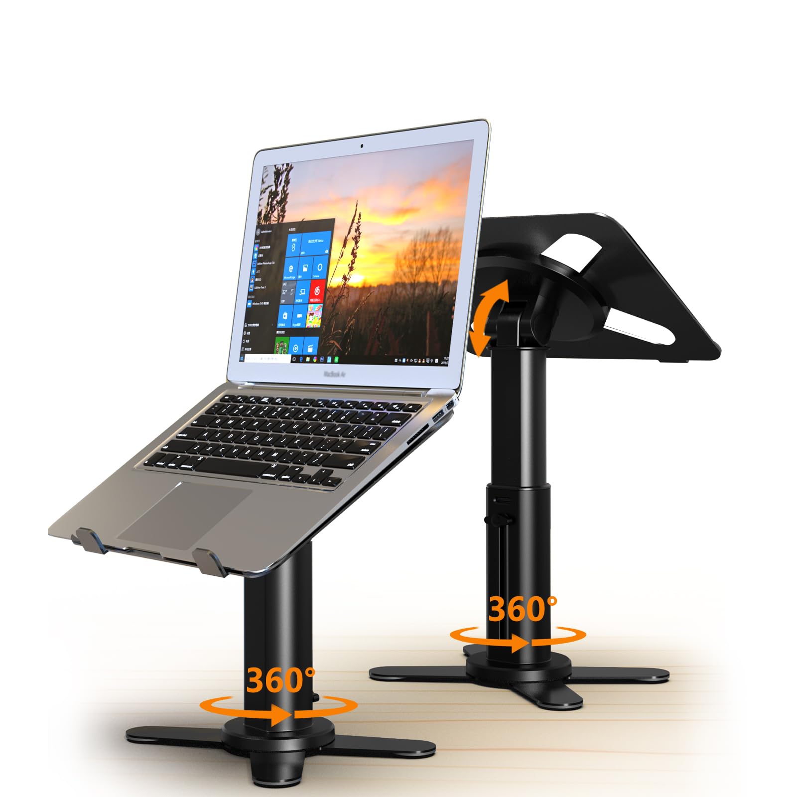 360° Rotating Adjustable Laptop Stand for Desk - Ergonomic Height & Angle Computer Stand for MacBook Pro/Air, Dell, Lenovo, HP 11