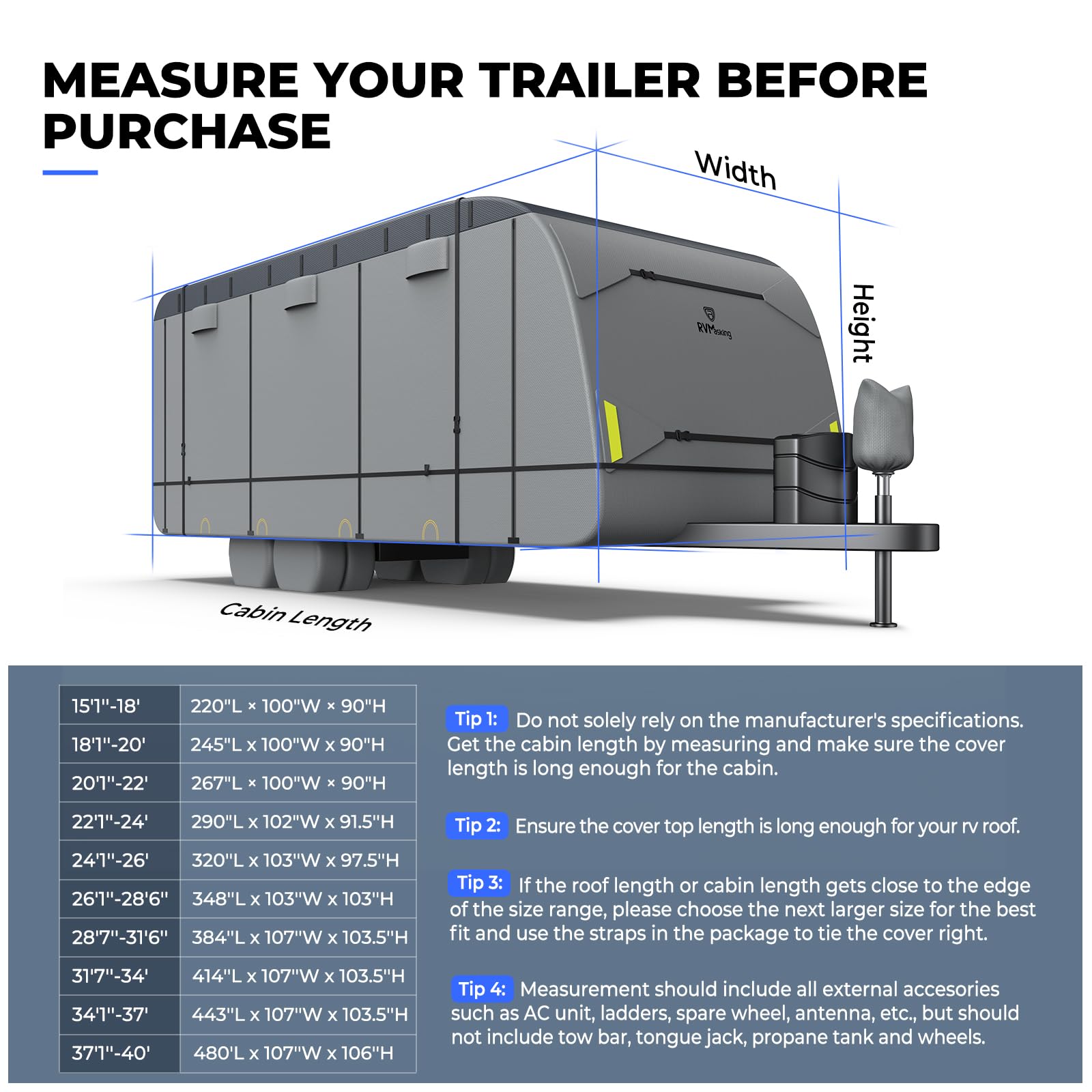 Waterproof RV Cover 26'1