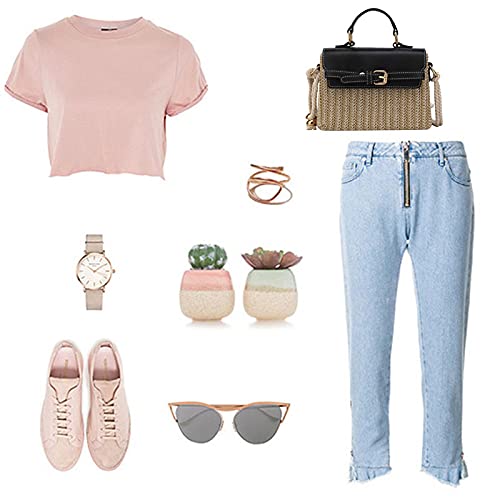 Goclothod Straw Handbags for Women - Summer Beach Shoulder Bag & Envelope Purse - Perfect for Vacation, Pool Parties, and Outdoor Events