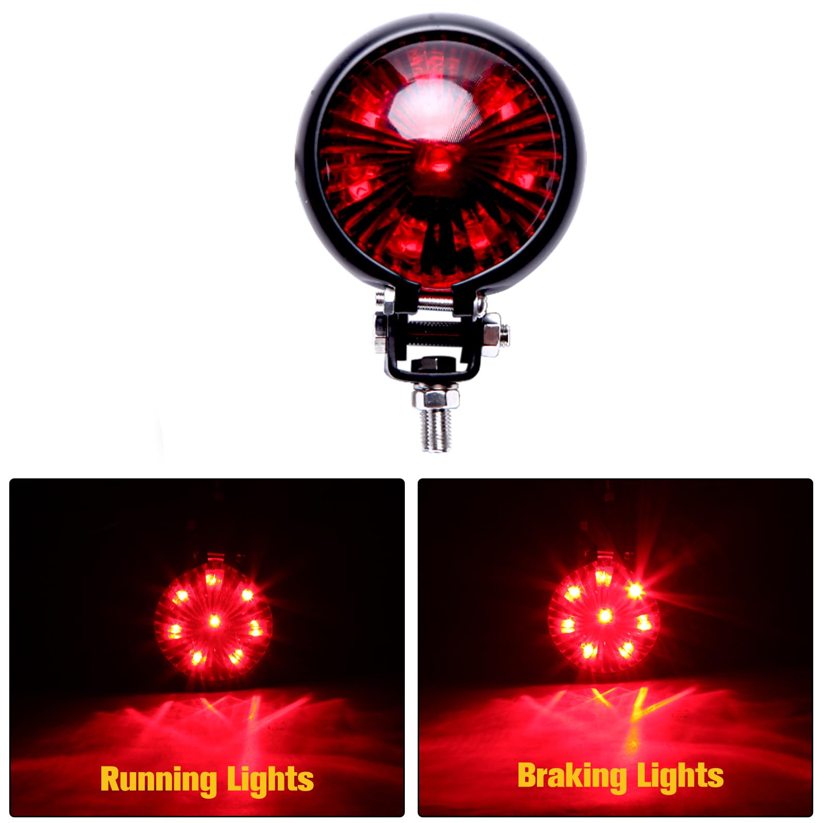 High-Quality Motorcycle Tail Light Brake Lights - LED Running Driving Lamp for Cafe Racer, Chopper & Bobber Bikes | Durable & Bright Rear Taillights for Night Riding & Safety