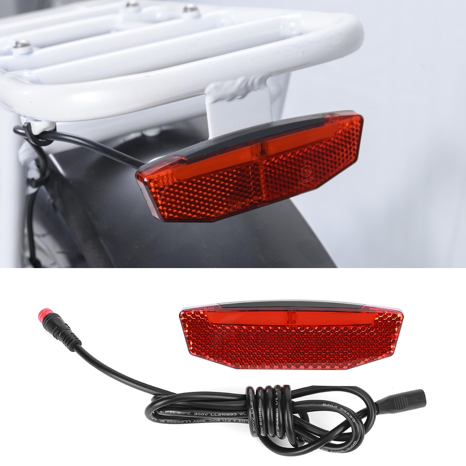 6V-60V High Brightness LED EBike Tail Light - Waterproof Bike Rear Warning Light for Night Riding & Cycling | Electric Bike Accessories for Safety & Visibility in Low Light Conditions