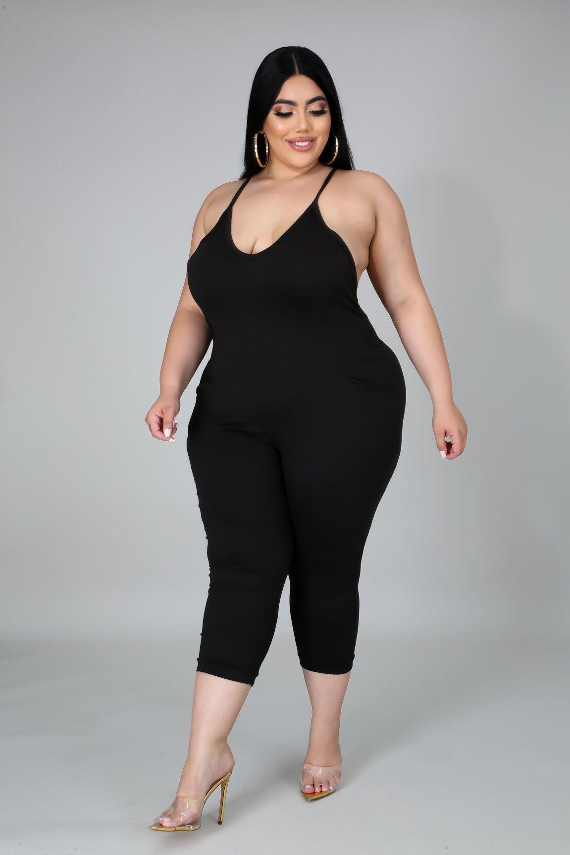 Forever Yours Women's Curve Flattering Black Jumpsuit - Slimming & Comfortable for Casual Wear, Date Night & Office Outfits