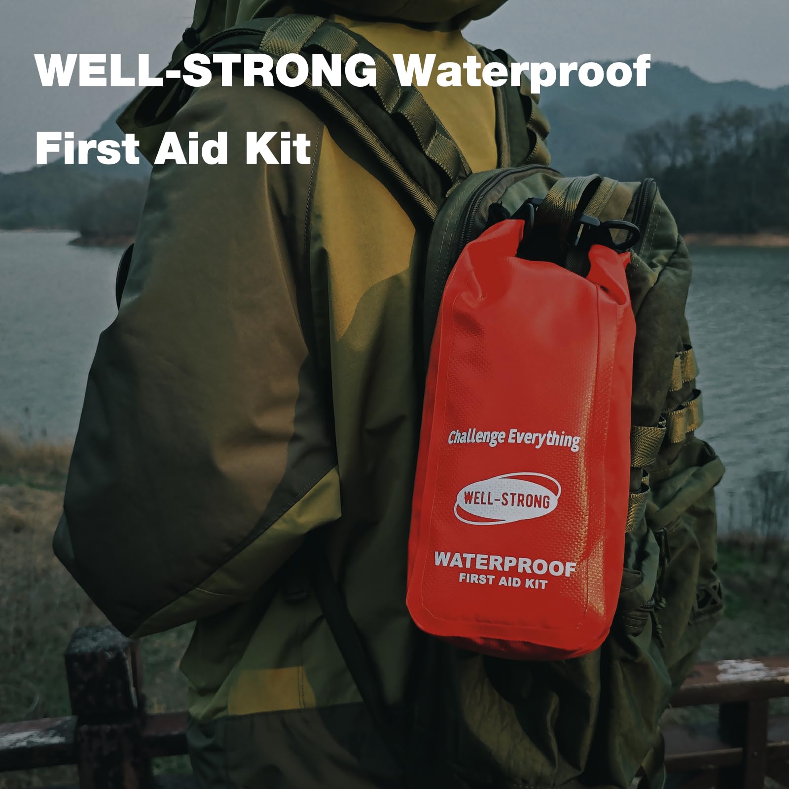 Waterproof First Aid Kit Roll Top - Emergency Medical Supplies for Boating, Camping & Outdoor Adventures | Compact & Durable First Aid Pouch with Waterproof Contents for Marine, Hiking & Travel Safety