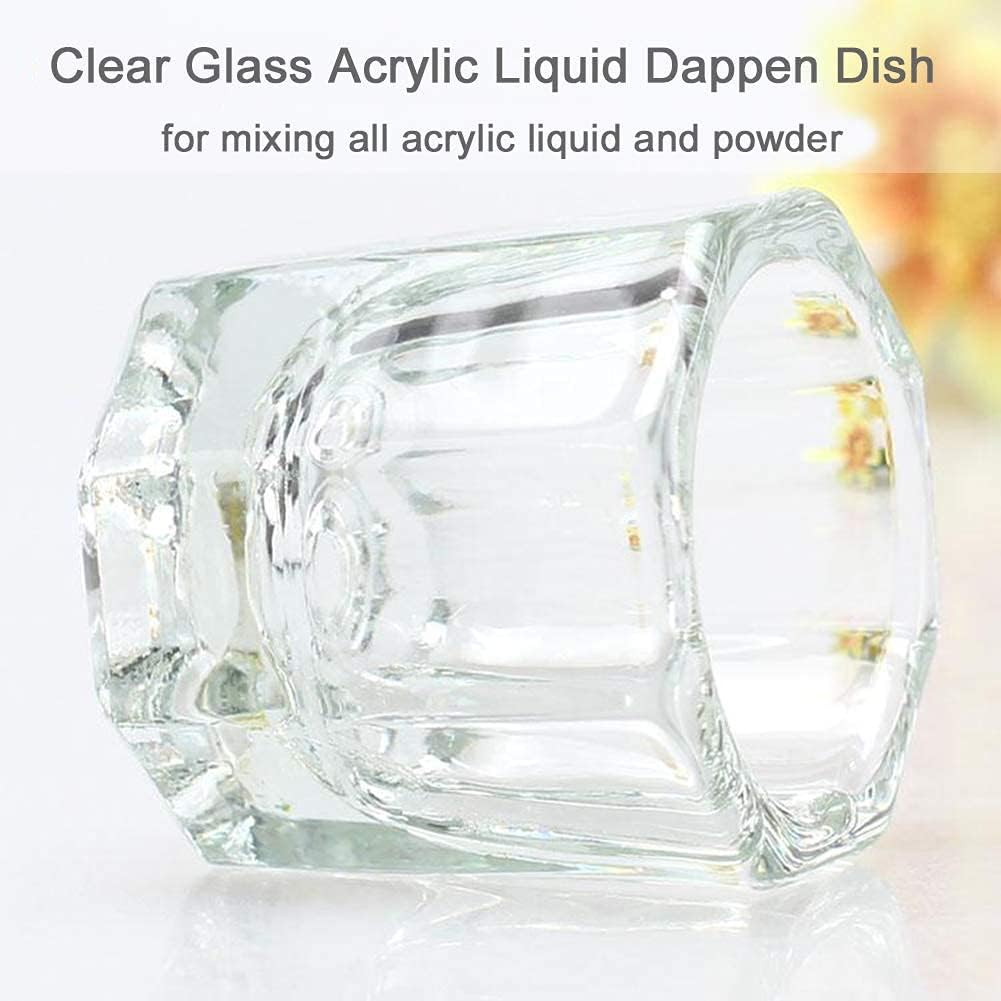 **Nail Art Dappen Dish - Clear Glass Monomer Liquid Bowl & Powder Holder for Acrylic Nails (Pack of 1) - Perfect for Salon, DIY Manicures & Professional Nail Artists**