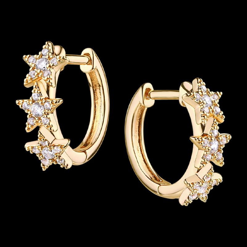 CZ Star Hoop
