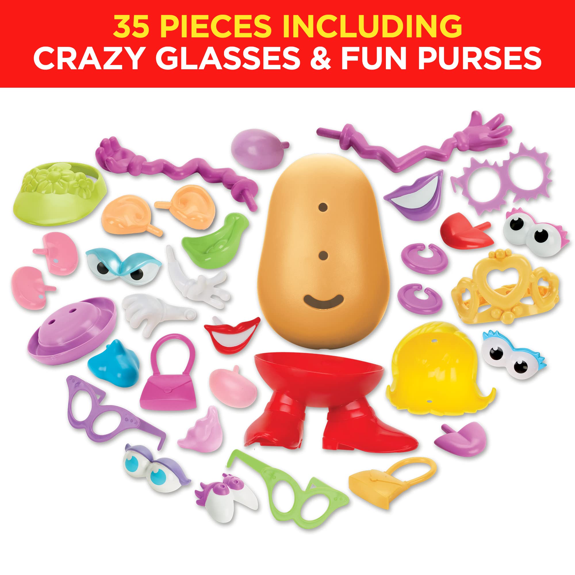Mrs. Potato Head Silly Suitcase Parts & Pieces - Fun Toddler Toy for Kids 3+ | Amazon Exclusive | Pretend Play & Travel Companion for Preschoolers