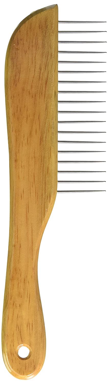 KittuPet Poodle Wooden Handle Comb for Small Medium Large Dogs - Golden Color Pet Grooming Brush for Poodles, Puppies & Long Hair Breeds - Perfect for Daily Brushing, Detangling & Coat Care