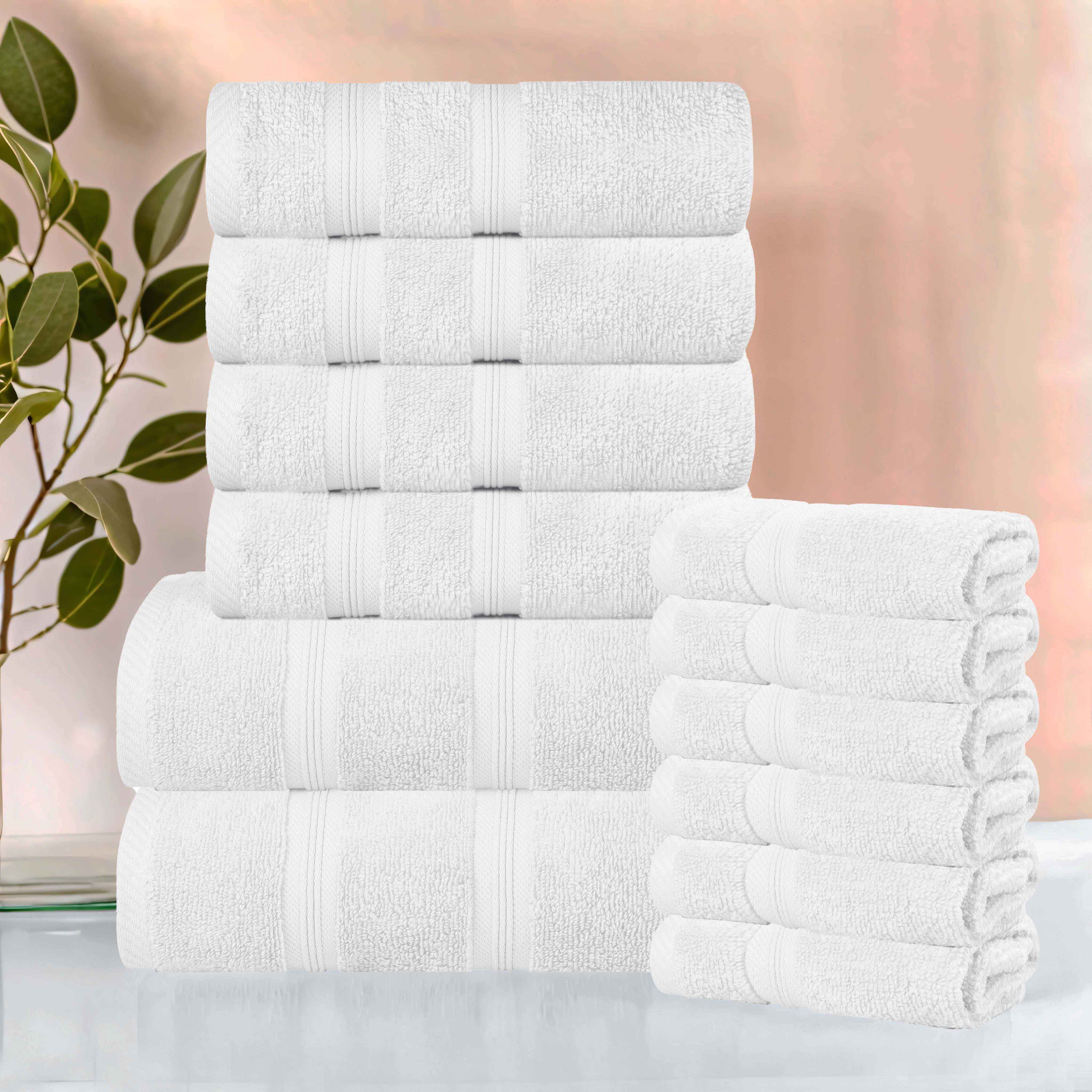 Premium 12-Piece Smart Dry Zero Twist Cotton Towel Set - Ultra Soft, Absorbent & Quick Dry Bath Towels for Spa, Gym, and Luxury Home Use