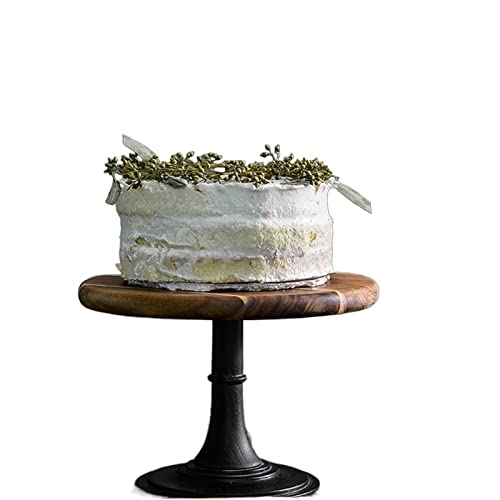 European Style Wooden Cake Stand - Tall Wedding & Party Dessert Display Tray for Cakes, Cupcakes & Cake Pops (Medium Plate Size) | Perfect for Birthday Parties, Bridal Showers & Tea Time Dessert Presentation