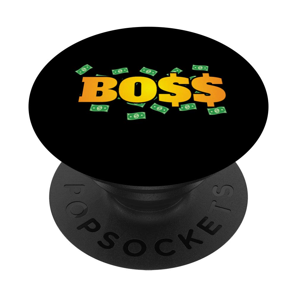 Boss Dollar Sign Money Lover Funny Phone Grip - Swappable PopSocket for iPhone, Samsung & Tablets - Perfect Gift for Entrepreneurs & Money Lovers (Office, Business Meetings, Daily Use)
