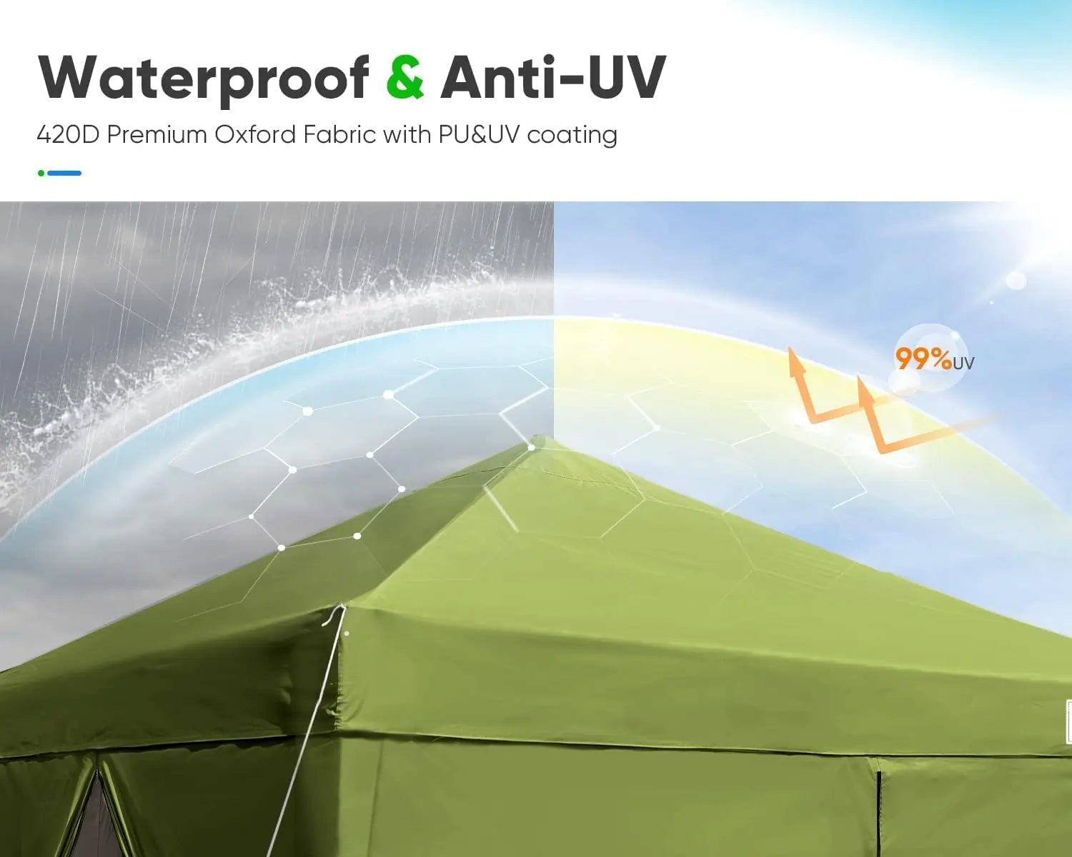 8' x 8' Pop Up Privacy Canopy Tent with Removable Side Walls - Perfect for Outdoor Events, Beach Parties, and Backyard Gatherings