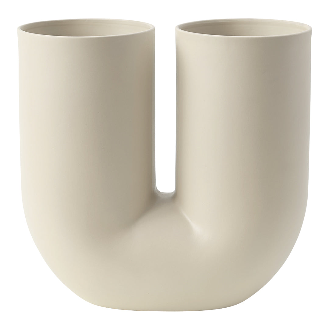 Earnest Studio Kink Vase by Muuto - Modern Ceramic Home Decor for Living Room, Dining Table & Office Desk