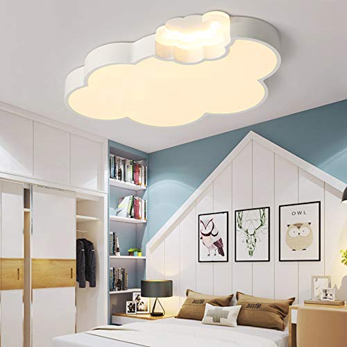 Dimmable LED Ceiling Light with Cartoon Cloud Design - White Nursery Light Fixture for Girls Bedroom, Kids Room & Children's Study | Energy-Efficient Cloud Shaped Ceiling Lamp for Baby's Room & Playroom Decor
